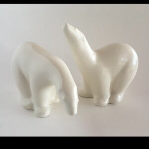Ceramic polar bear sculptures